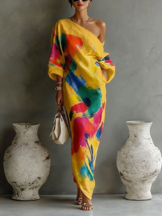 Grace Sullivan | Artistic Abstract Maxi Dress For Women