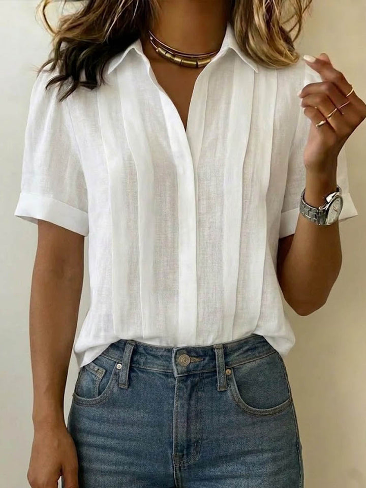 Hannah Robertson | Pleated Linen Blouse For Women