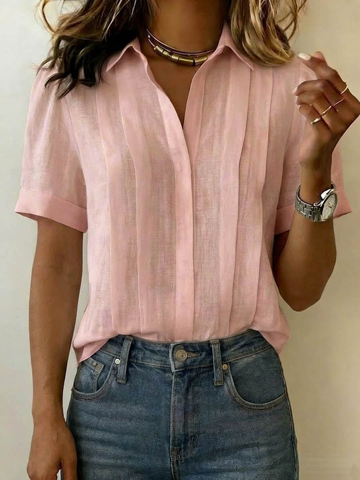 Hannah Robertson | Pleated Linen Blouse For Women