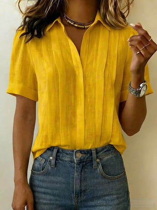 Hannah Robertson | Pleated Linen Blouse For Women