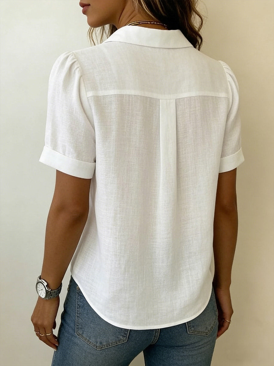 Hannah Robertson | Pleated Linen Blouse For Women