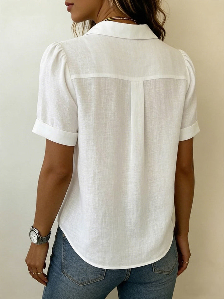 Hannah Robertson | Pleated Linen Blouse For Women