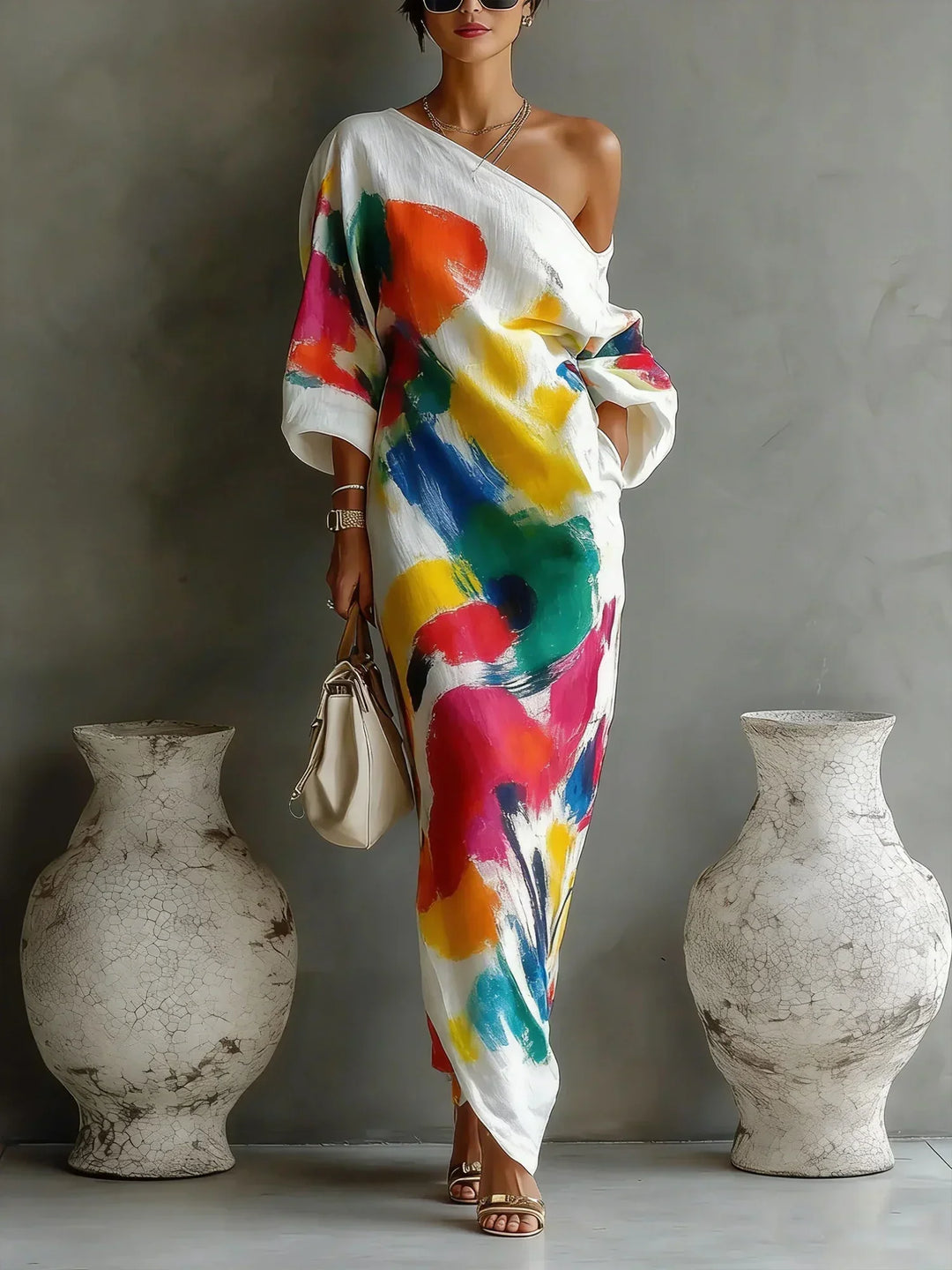 Grace Sullivan | Artistic Abstract Maxi Dress For Women