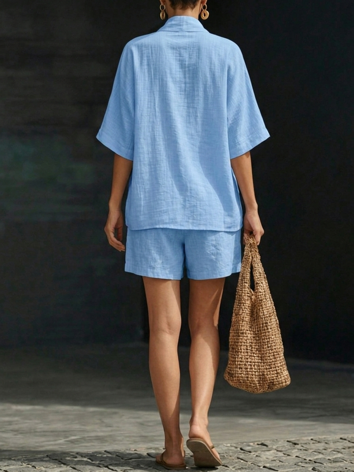 Zoe Mitchell | Linen Two-Piece Shorts Set For Women