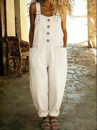 Brooke Sullivan | Wide Leg Denim Overall Jumpsuit For Women