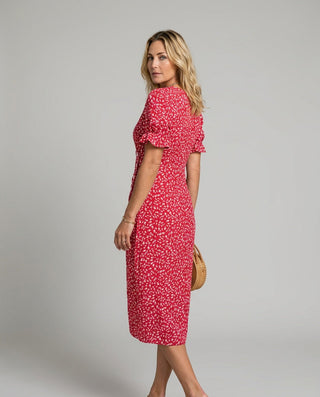 Chloe Harrington | Floral Ruffle Sleeve Midi Dress For Women