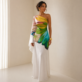 Sienna Crawford | One-Shoulder Printed Maxi Dress For Women