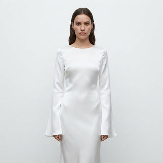 Sophia Alderton | Long Sleeve Satin Maxi Wedding Dress For Women