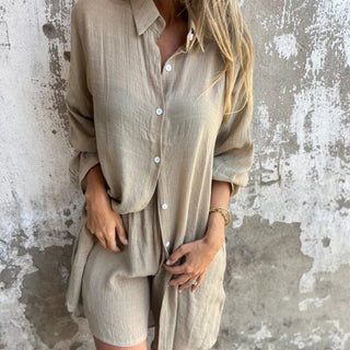 Brooke Lawson | Linen-Look Shirt & Shorts Set For Women