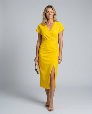 Elise Calloway | Wrap Midi Dress Navy For Women