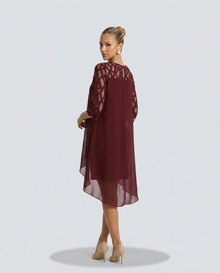 Ava Harrington | Mesh Sleeve Cape Mini Dress For Women
