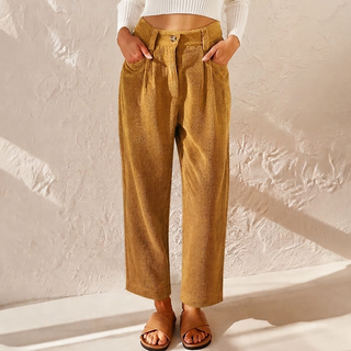 Lucy Stewart | High Waist Corduroy Wide Leg Pants For Women