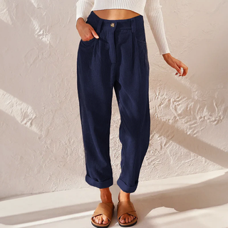 Lucy Stewart | High Waist Corduroy Wide Leg Pants For Women