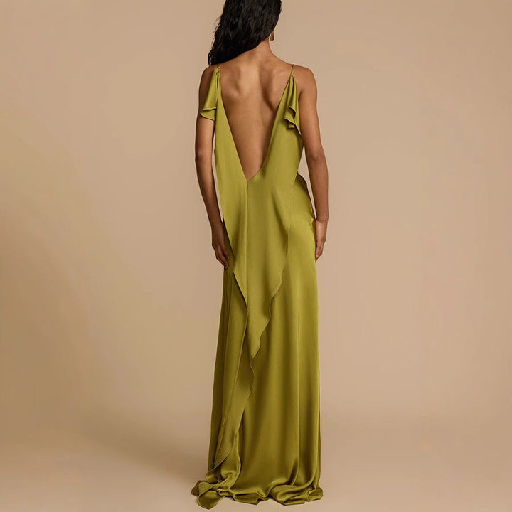 Imogen Carrington | Satin Cowl Neck Slip Maxi Dress For Women