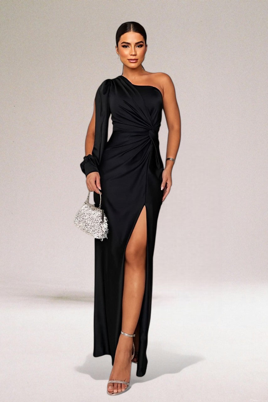 Harriet Langdon | One Shoulder Satin Maxi Evening Gown For Women