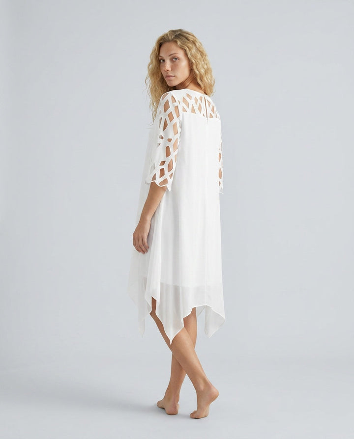 Ava Harrington | Mesh Sleeve Cape Mini Dress For Women