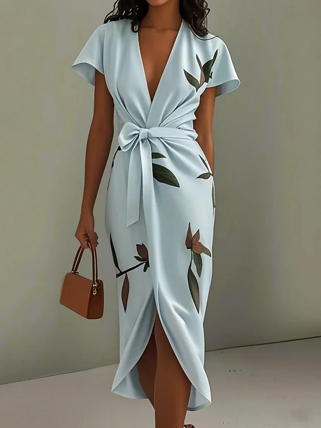 Brooke Johnston | Wrap-Front Floral Midi Dress For Women