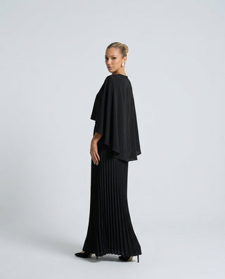 Sienna Wyndham | Cape Overlay Pleated Maxi Dress For Women